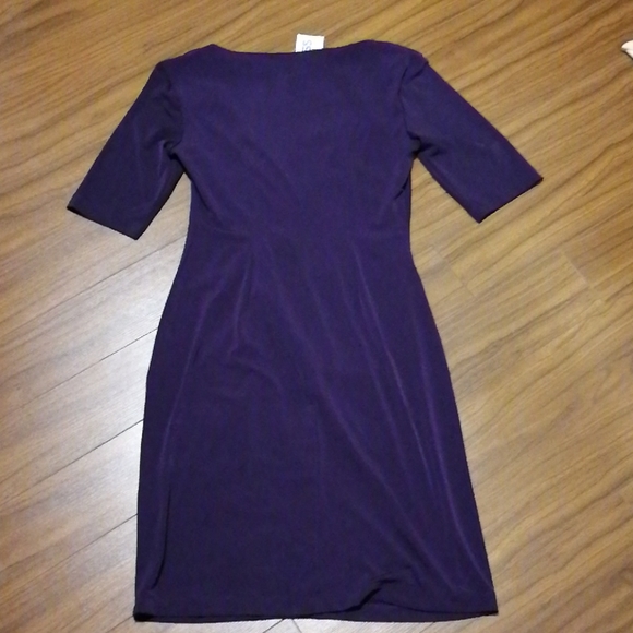 NWT 3/4 sleeve purple asymmetrical dress - Picture 3 of 5